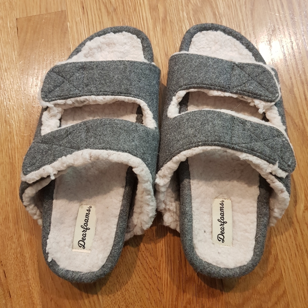 Dearfoams Margo Adjustable Strap Microwool Slide Slipper